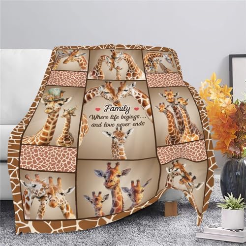 Giraffe Throw Blanket Giraffe Stuff Gifts for Kids Girls Boys Adults Women Men Soft Cozy Warm Plush Fluffy Fuzzy Fleece Blanket Decor 60''X80'' - Image 5