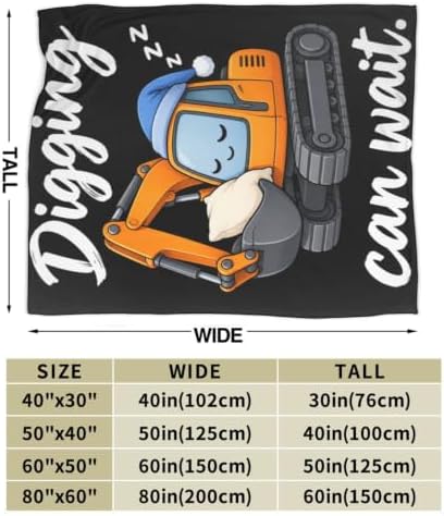 Sleepy Excavator Blanket Throw Gift for Girls Women 60"X50" - Image 7