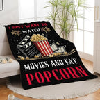 Movie Popcorn Blanket for Girls Women Boys Men Adults Kids Soft Cozy Fleece Theater Film Cinema Throw Blankets Gifts Warm Flannel Plush Lightweight Decor for Couch Bed Sofa 80"X60" - Image 3