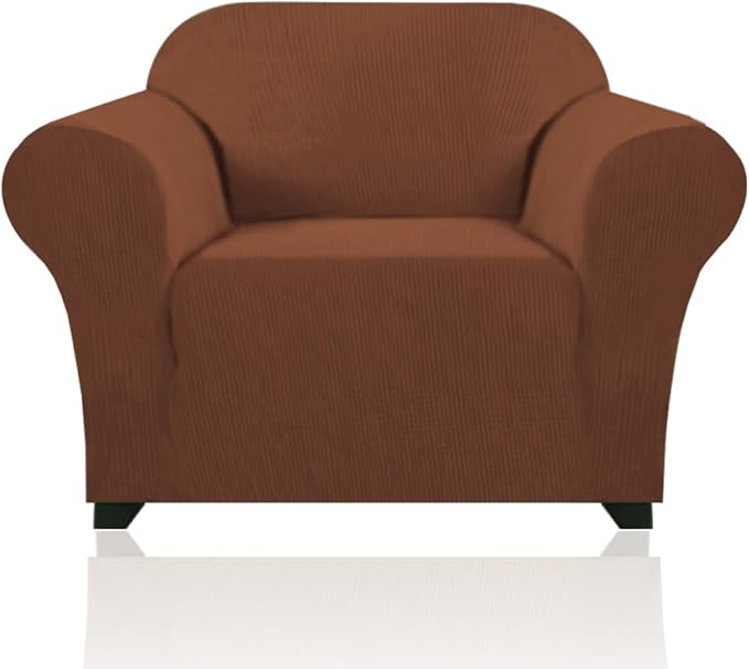 Stretch Chair Cover Chair Slipcovers with Arms 1-Piece Chair Sofa Slipcovers or Living Room Non Slip Armchair Cover Furniture Protector Dogs Pet Friendly(Armchair, Caramel)