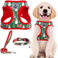 PUPTECK Christmas Dog Harness, Collar and Leash Set No Pull for Small Sized by PUPTECK