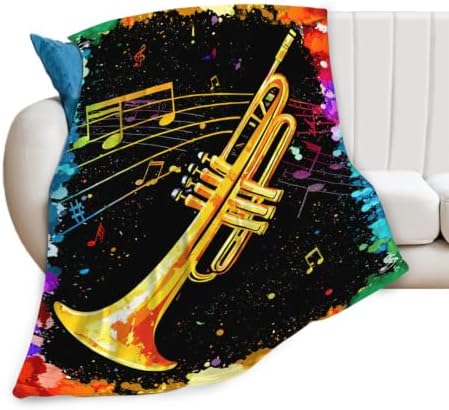 Trumpet Blanket Trumpet Throw Stuff Gifts for Music Lovers 80"x60" by Unknown
