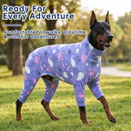 Dog Pajamas for Medium Large Dogs, Soft Stretch Four Legged Dog Onesie, Cute Printed Dog Jammies, Cozy Full Body Dog Sleepwear Clothes for Indoor Sleeping - Image 4