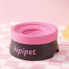 Floating Pet Water Bowl for Dogs and Cats, No Spill Anti-Overflow Splash Proof Dish with Floating Disk, for Travel and Home (Black+Pink(1200ml))