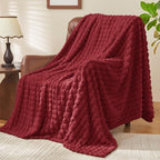 BEDELITE Burgundy Fleece Twin Blanket for Couch Dorm Room Decor, 60x80 Inch by BEDELITE