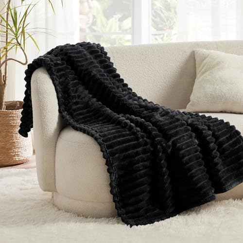Bedsure Soft Black Throw Blanket for Couch Decor Gifts 50"x70" - Image 2