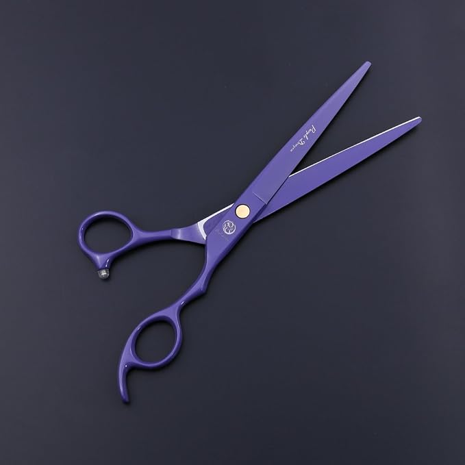 Purple Dragon 7.0 inch Professional Dog Grooming Hair Cutting Scissor | Japan 440C Stainless Steel, for Pet Groomer or Family DIY Use