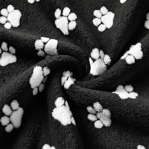 Horaldaily Black Dog Paw Shape 3D Textured Throw Blanket 50x60 - Image 6