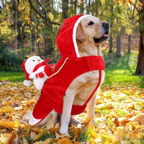 BWOGUE Santa Dog Costume, Dog Christmas Outfit, Santa Rider Costume, Size L - Image 5