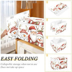 Bolaz Storage Bins with Lids and Handles,Christmas Snowman Storage Box Storage Basket with Cover Collapsible Organizer Containers for Home Closet, Shelves - Image 4