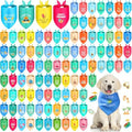 100 Pcs Dog Bandana Bulk with Sayings Summer Pet Triangle Scarf Bibs Washable Puppy Kerchief Adjustable Grooming Supplies for Small Medium Large Dog Cat Costume Accessories by Clysee