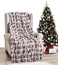 Elegant Comfort Luxury Velvet Super Soft Christmas Prints Fleece Blanket-Holiday Theme Home Décor Fuzzy Warm and Cozy Throws for Winter Bedding, Couch and Gift, 50 x 60 inch, White Christmas Cats by ELEGANTCOMFORT
