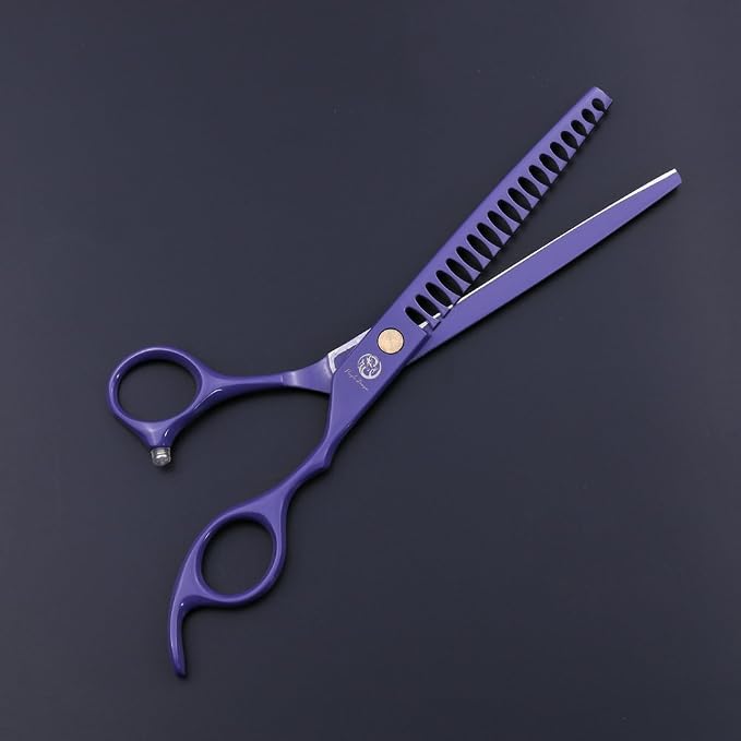 Purple Dragon 7.0 inch Professional Dog Grooming Hair Cutting Scissor | Japan 440C Stainless Steel, for Pet Groomer or Family DIY Use
