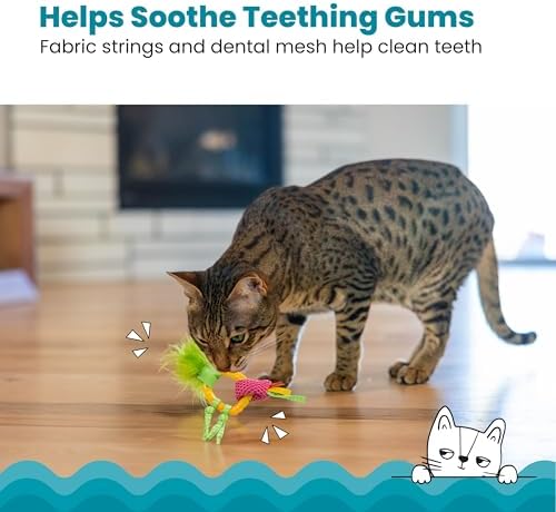 Catstages Dental Pineapple Soothing Coated Catnip Teether Cat Toy, 6.2" - Image 2