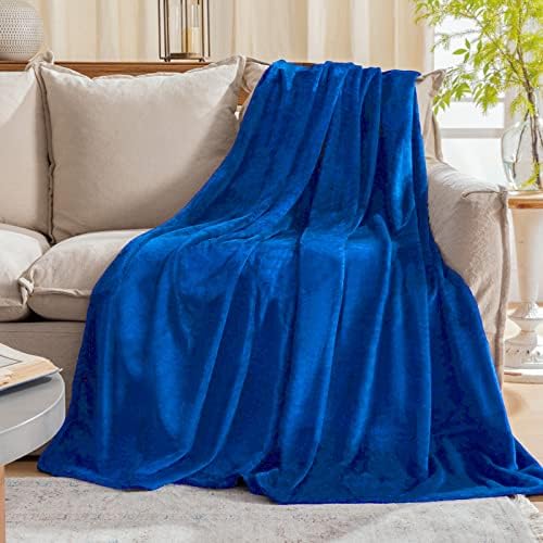 Royal blue Fleece Plush Throw Blanket 60"x80"for Couch Fuzzy Cozy Flannel by JIAHANNHA