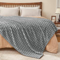 BEDELITE Grey Checked Fleece King Size Throw Blankets for Bed, 108x90 Inch by BEDELITE