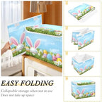 Bolaz Easter Bunny Ear Egg Storage Bins with Lids and Handles, Storage Box Basket with Cover Collapsible Organizer Containers for Home Closet, Shelves - Image 4