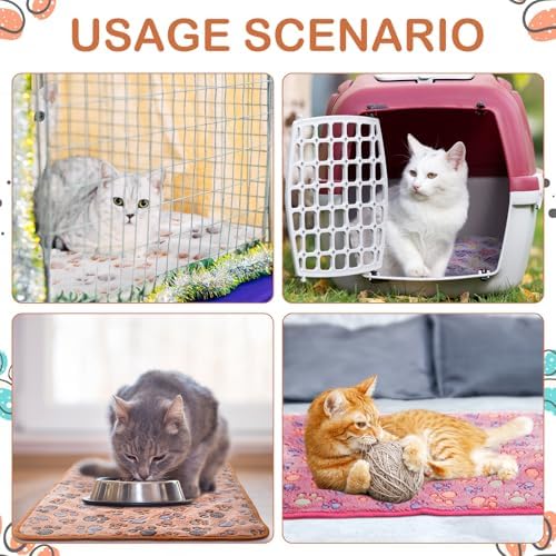 Reginary 4 Pcs Guinea Pig Fleece Cage Liners, Paw Print, 28 x 14 Inch - Image 5