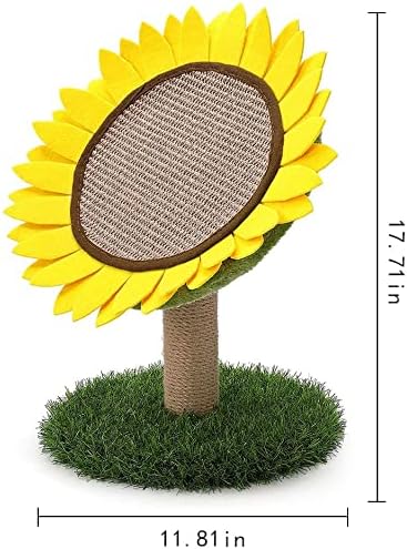 Sunflower Cat Scratching Post with Sisal Covered, Cat Claw Scratcher Pole for Kitten, Flower Cat Tree Furniture Scratch Post
