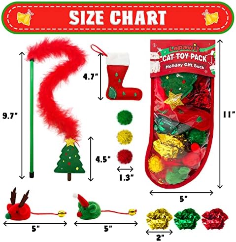 Christmas Cat Toys, 10 Pack Catnip & Feather Toys for Indoor Cats - Image 6