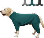 Dog Pyjamas PJS Sweater Clothes and Home Clothing Suitable for Large to Giant Breeds of Dogs, Dog Surgery Recovery Suit, Extra-Large Stretch Fabric, Four-Legged (Thin Dark Green, 6XL)