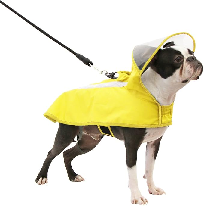 Gooby - Raincoat, Adjustable Rain Cap with See Through Visor, Yellow, 2X-Large