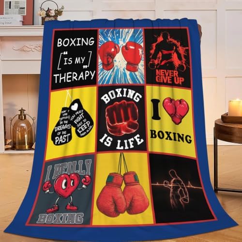 Boxing Blanket Boxing Gloves Throw Stuff Gifts for Men 60"x50" - Image 5