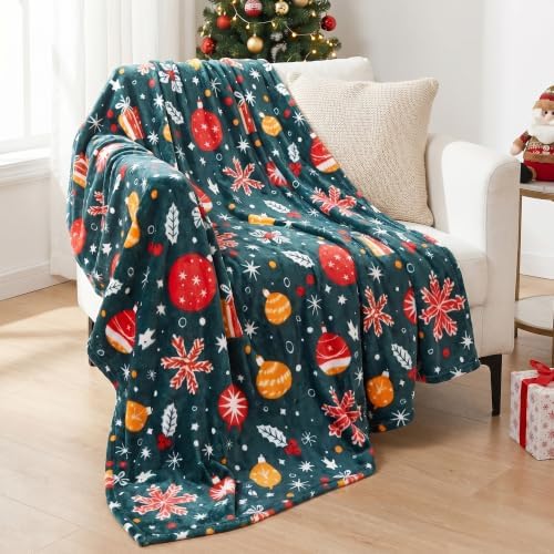 Gogreen Cozy Printed Throw Christmas Blanket - 300 GSM Fleece Throw Size for Home Decoration, Ultra Soft Microfiber Blanket (Throw - 50" x 60", Christmas Light) by GOGREEN