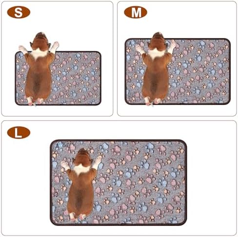 1 Pack 3 Blankets Super Soft Fluffy Premium Fleece Pet Blanket Flannel Paw Printed Throw for Dog Puppy Cat (Small 23x16'', Dark Coffee, Brown, Purple) - Image 3