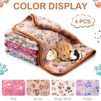 Reginary 4 Pcs Guinea Pig Fleece Cage Liners, Paw Print, 24 x 47 Inch - Image 6