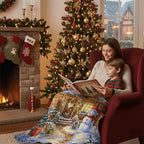 Neasow Christmas Throw Blanket, Cabin and Snowman Christmas Eve Design Soft Fuzzy Cozy Flannel Blanket Gift for Family and Friends Home Sofa Couch Chair Decorative 50x60 Inch - Image 5