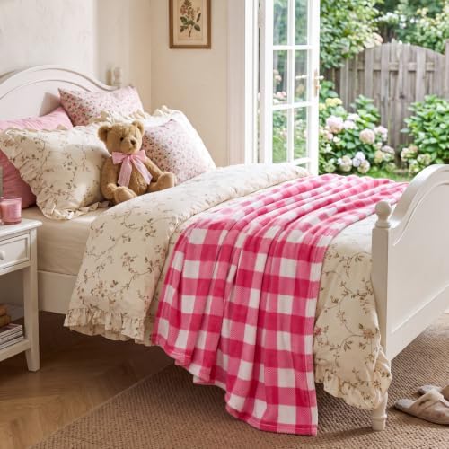 BEDELITE Buffalo Plaid Flannel Fleece Twin Blanket for Couch & Bed - Image 2