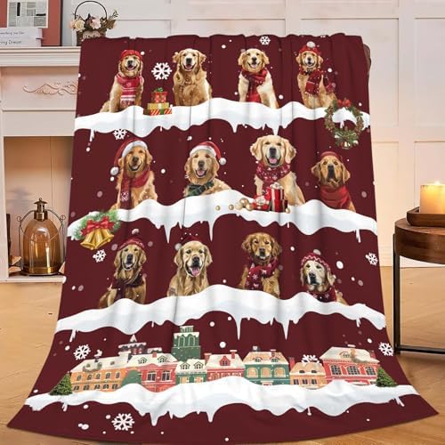 Golden Retriever Throw Blanket Golden Retriever Dog Christmas Stuff Gifts for Kids Girls Boys Adults Women Man Soft Cozy Warm Plush Fluffy Fuzzy Fleece Blanket Decor 40''X50'' by Fuzawet