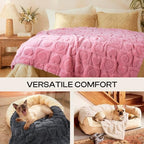 Luciphia Small Dog Blanket Washable Pet Bed Cover Soft Fluffy Puppy Blanket with Premium Fleece 300GSM Cozy Calming Cat Blankets for Indoor Cats Pink 41x31 inch - Image 4