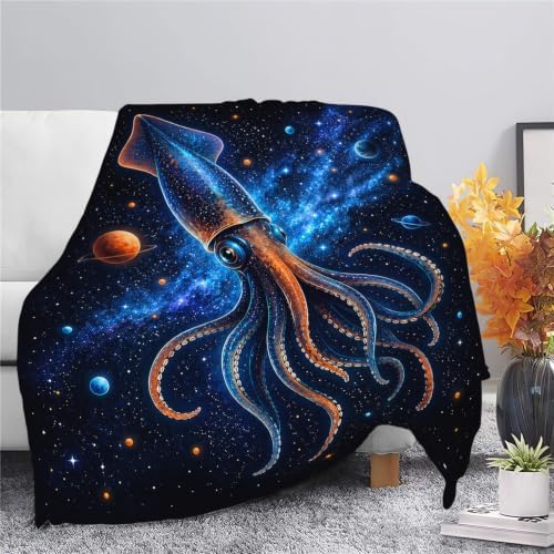 Squid Blanket, Ocean Animal Throw Gift for Girls Women 80"X60" - Image 5
