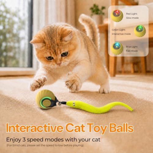 Interactive Cat Toys with Bird Sounds & 3 Speed Modes for Indoor Cats Play - Image 2