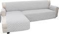 Easy-Going Sofa Slipcover L Shape Sofa Cover Sectional Couch Cover Furniture Protector Mat for Pets Dog Cat (Large,Light Gray/Light Gray) | Soft Sofa Slipcover For Dogs, Fits Left/Right Chaise Lounge Protector, Water Resistant Mat For Living Room