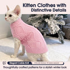 IECOii Cat Sweater for Cats, Warm Knit Kitten Clothes for Fall Winter, XS-L - Image 6