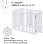 unipaws 120" Extra Wide Pet Gate and Pet Playpen Combination for Dog Cat | 36” Height Free Standing Dog Gate for Doorways, Stairs, Foldable Puppy & Room Divider, Indoor Use