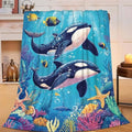 Whale Throw Blanket Ocean Whale Stuff Gifts for Kids Girls Boys Adults Women Man Soft Cozy Warm Plush Fluffy Fuzzy Fleece Blanket Decor 40''X50'' by Fuzawet