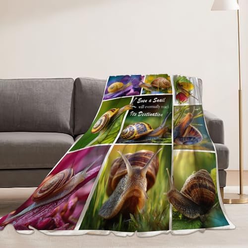 Snail Blanket Snail Lover Throw Blankets Gifts for Girls Boys Kids Soft Cozy Fleece Plush for Couch Sofa Bed 60"x50" - Image 2