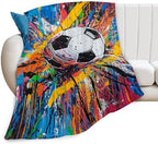 Graffiti Soccer Blanket Banksy Soccer Throw Stuff Gifts 80"x60" by Unknown
