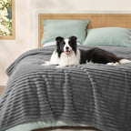 Bedsure ComfyFleece® Waterproof Blanket for Bed, Queen（86"x108"） Warm Grey by BEDSURE