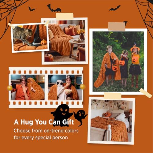 Bedsure Soft Twin Blanket for Bed Decor Gifts Burnt Orange 60"x80" - Image 5