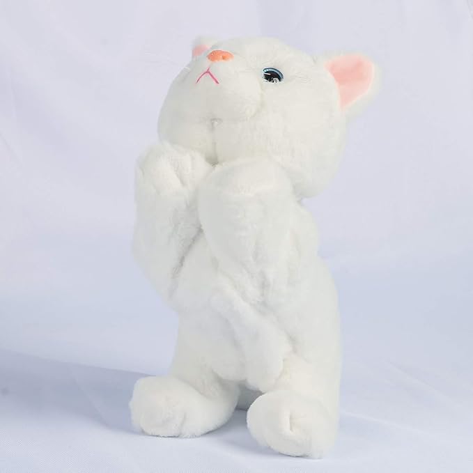 Smalody Interactive Robot Cat Sound Control Electronic Plush Toy White | Soft plush electronic cat pet responds to sound & movement. Safe interactive toy bringing realistic fun and joy to kids.