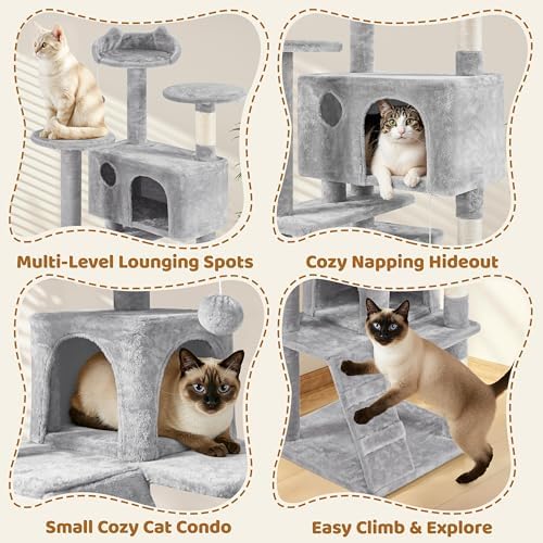 Yaheetech 70in Multi-Level Sturdy Cat Tree, Condo, Sisal Scratching Posts - Image 4