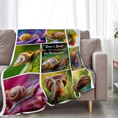 Snail Blanket Snail Lover Throw Blankets Gifts for Girls Boys Kids Soft Cozy Fleece Plush for Couch Sofa Bed 60"x50" - Image 5