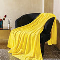 Yellow Fleece Plush Throw Blanket 50"x60"for Couch Sofa Fuzzy Cozy Flannel by JIAHANNHA