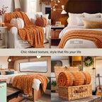 Bedsure Soft Twin XL Blanket for Bed Dorm Orange 66"x90" - Image 4