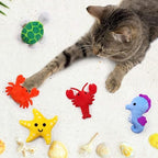 CiyvoLyeen Plush Sea Animal Catnip Toys for Indoor Cats 6 Pack - Image 4